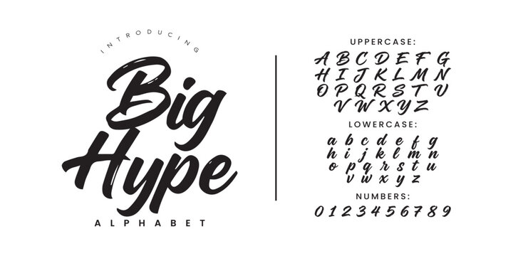 Big Hype Modern Brush Calligraphy Script Font for Fashion Branding and Energetic Graphic Design Layout