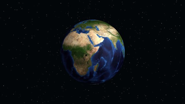 Earth Zoom Animation Focusing on Kanpur India with Geographic Coordinates