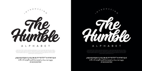 The Humble Hand Drawn Bold Script Font for Logo Branding and Wedding Invitations Typography Design © Kiki