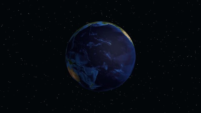 Earth Zoom Animation to Santiago Dominican Republic with Latitude and Longitude
