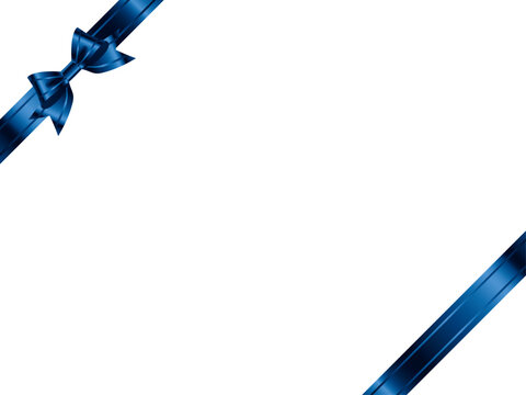 リボン蝶大、線、斜F、15青