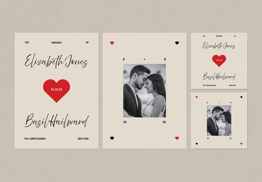 Photo Save the Date Card with Hearts