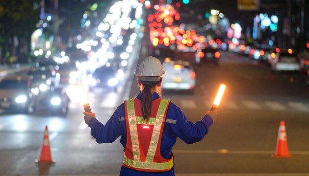 交通整理 誘導灯 安全 警備 質感 陰影 輪郭 往来 核心 境界 均衡 存在 静謐 刹那 永遠 深夜 責任 潤滑 憧憬 芳醇