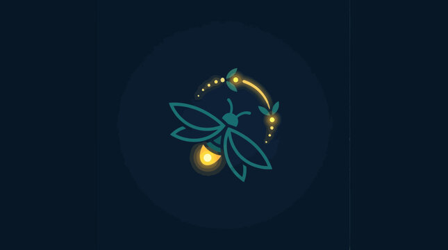 Minimalist Firefly Logo on Dark Blue Background