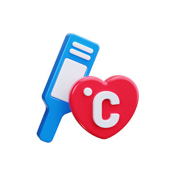thermometer 3d render icons