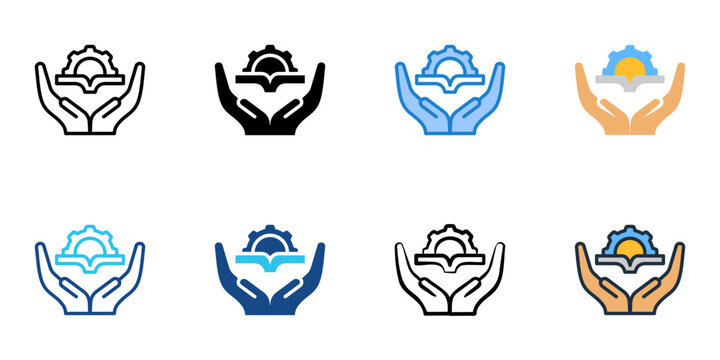 Learning Management System icons set multiple style collection. Editable stroke 
