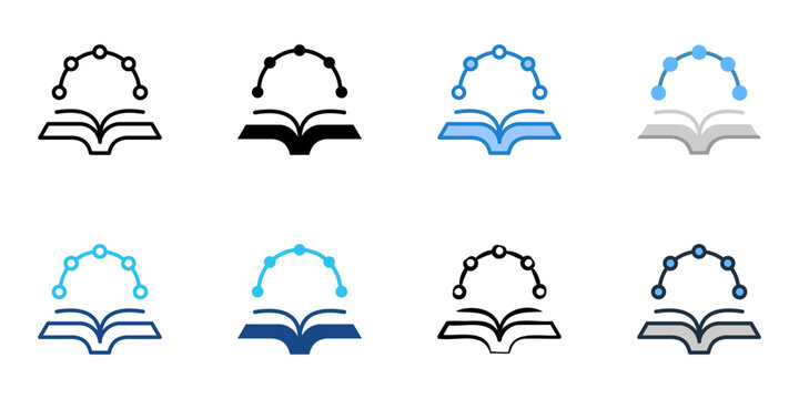 Knowledge base icons set multiple style collection. Editable stroke 
