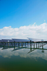 Fototapeta premium Solar photovoltaic panels and solar photovoltaic power generation systems