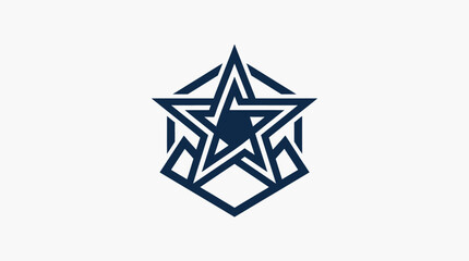 Fototapeta premium Abstract Geometric Star Symbol on White Background