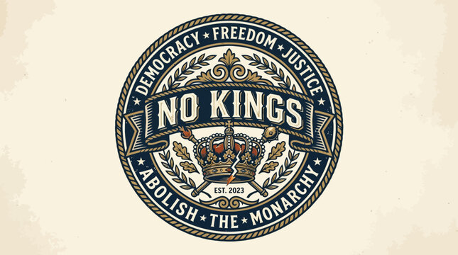 No Kings Abolish the Monarchy Emblem
