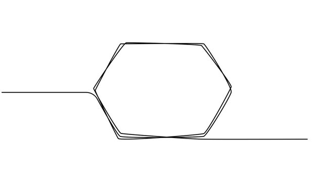 frame continuous one line drawing animation, Continuous line frame one pencil border square art black vector doodle. Frame scribble continuous shape blank stroke drawn simple linear box background