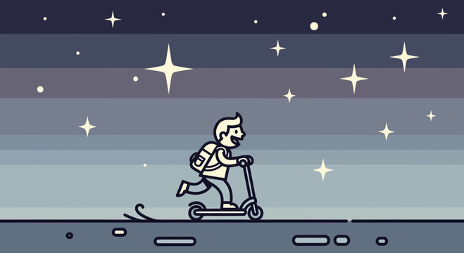 Youthful Joyride Under Starlit Skies