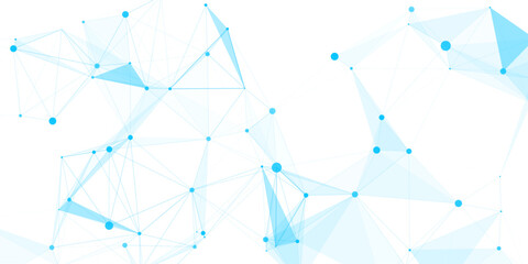 Abstract geometric background with connecting dots and lines with low poly triangle shapes. Polygonal Mesh Background Vector design digital technology concept Global network connection data structure. © Kainat 