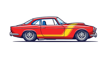 Fototapeta premium Vintage Red Sports Car Side View.