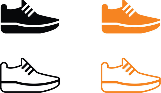 four different colored sneaker icons