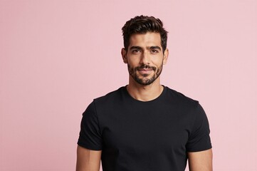 Obraz premium Young man standing in studio isolated on pastel background