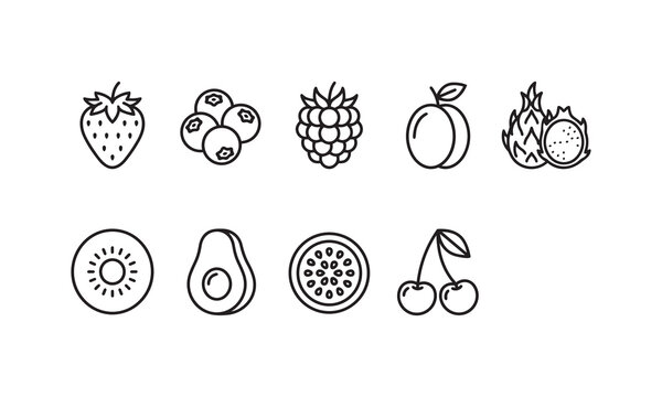 Icon Collection: Fresh Fruits and Berries