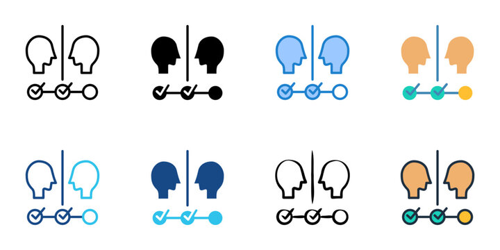 Self evaluation icons set multiple style collection. Editable stroke 
