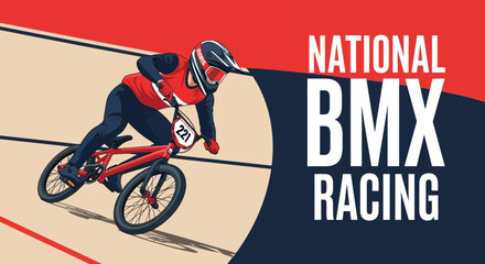 Naklejka premium National BMX Racing Championship Event Graphics Poster Dynamic Action