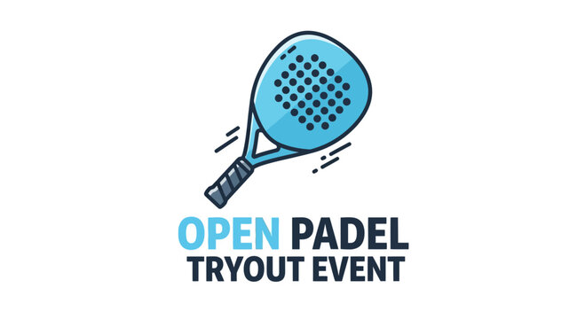 Open Padel Tryout Event: A Dynamic And Modern Sport Illustrated Design