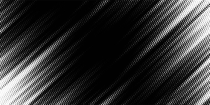 Vector black and white halftone gradient banner, texture template made of lines, grunge graphic backdrop, texture vector background template. eps 10