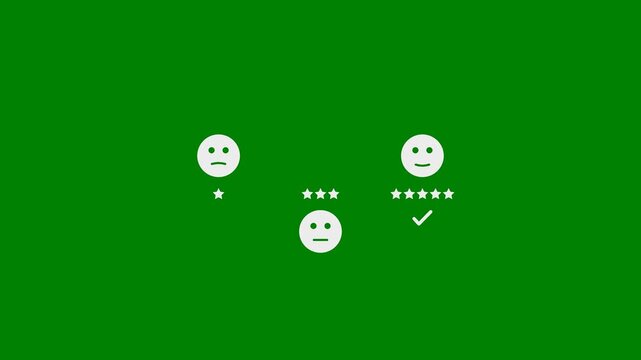 Client's Reviews, Customer Satisfaction, Client Testimonial, and Business Success concept concept - minimal motion graphics clip with Green Background, foreground color 7.5% gray