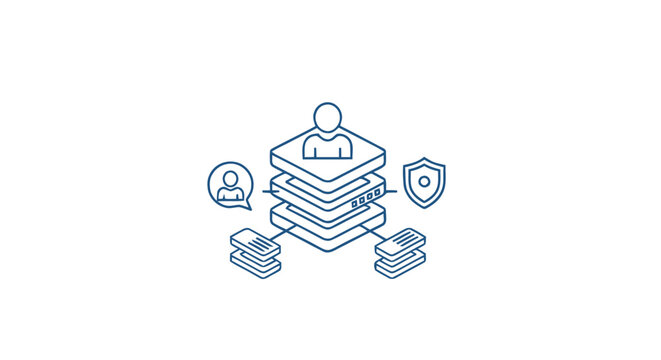 Digital Data Security - Illustrated Icon Depicting Protection and Privacy.