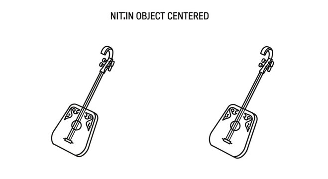 Two identical traditional stringed instruments, isolated on white background, top view.