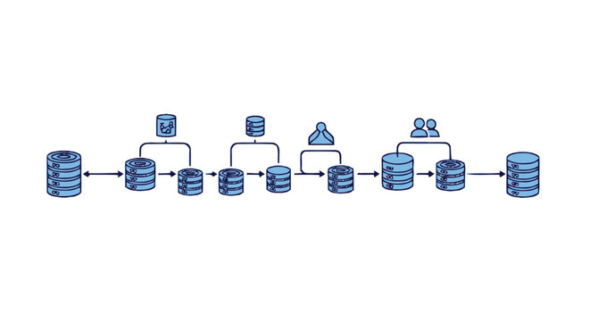 Database Architecture - A Visual Representation of Data Flow and Management.