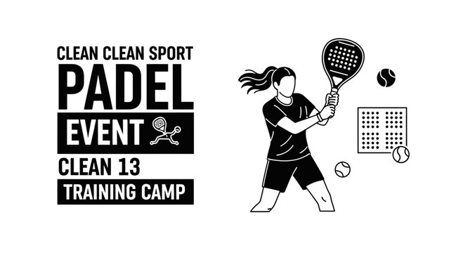 Padle Event Design, A Clean Sporty Training Camp Featuring Graphic Illustration
