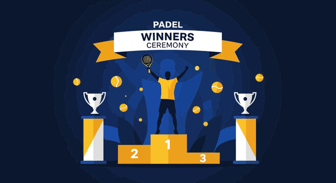 Padle Winners Podium Illustration Depicting Triumph and Celebration For The Champions