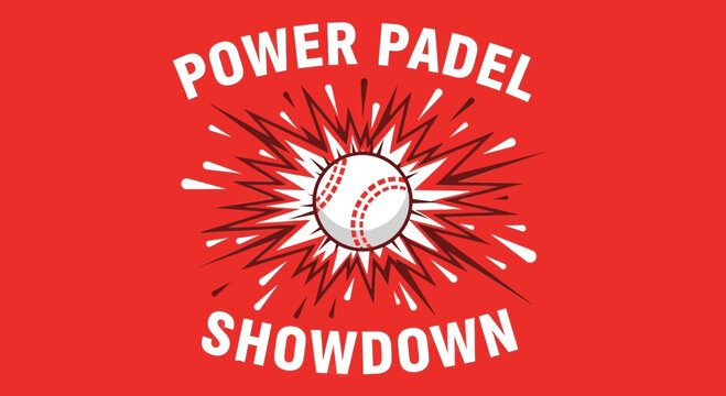 Power Padle Showdown: Bold and Dynamic Sports Design with Vibrant Red Background