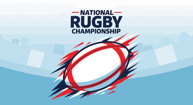 Rugby Championship Advertisement Depicting Sport Event in a Graphic Design