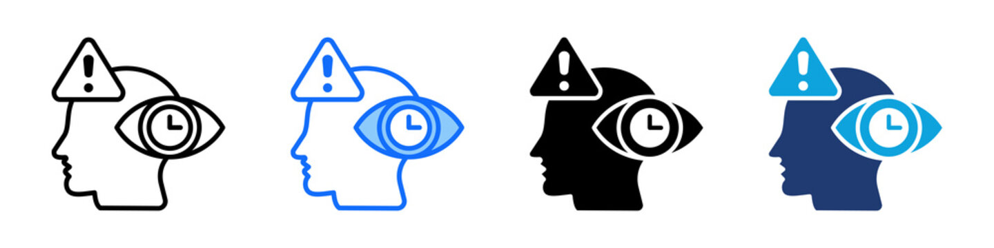 Attention Span Icon Set Multi Style Vector Illustration