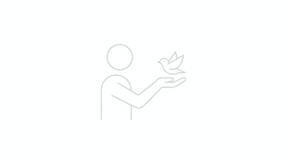 Fototapeta premium Person holding a bird in hand, symbol of freedom, hope, and peace