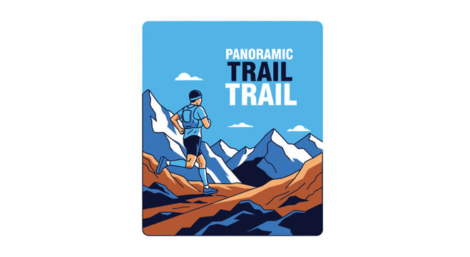 Runner Exploring Mountain Trails Adventure and Panoramic Landscapes for Fitness and Endurance