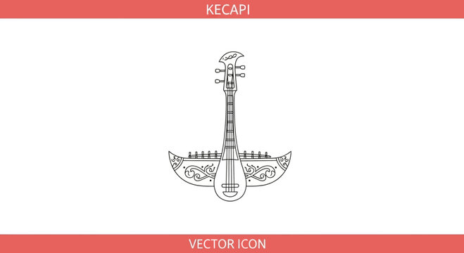 Kecapi Sundanese Traditional String Instrument Icon Vector Illustration