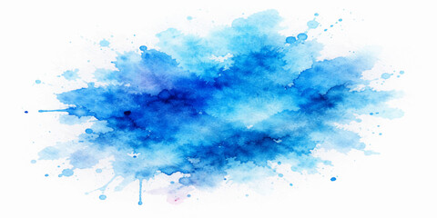 Fototapeta premium Colorful abstract watercolor paper texture background with artistic blue ink splashes and grunge paint splatters on a decorative vector illustration element