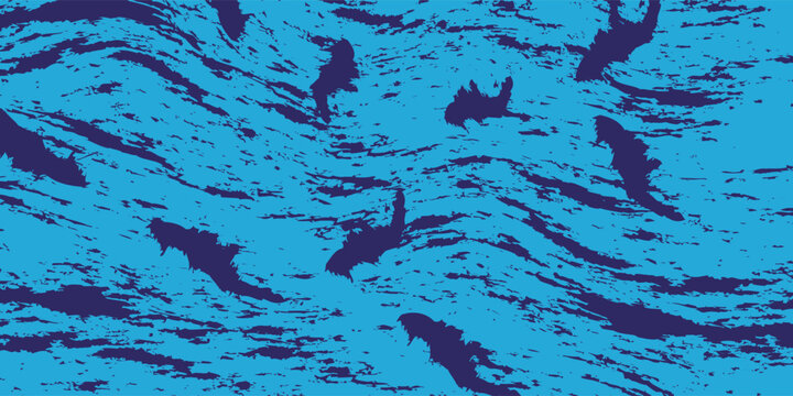 Dark blue abstract waves pttern wit h heavy grunsge texture eps 10