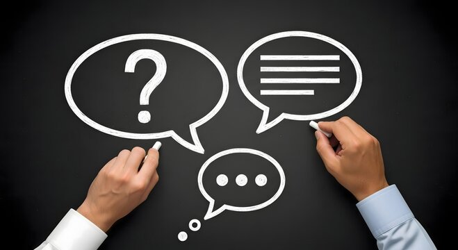 Understanding communication drawing concept with question answer and feedback speech bubbles design 98