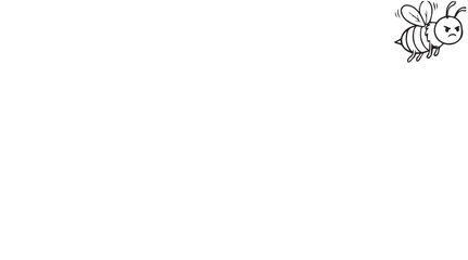Obraz premium flying bee outline icon