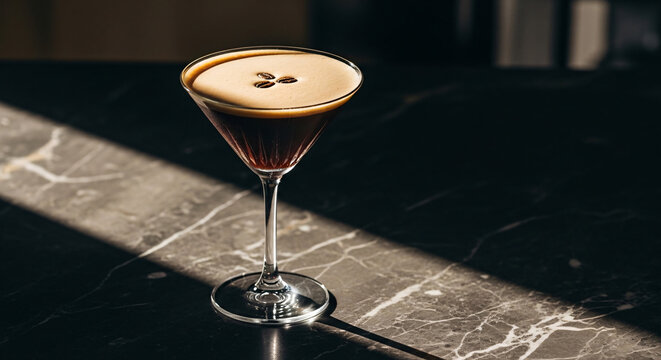 Espresso martini on a table
