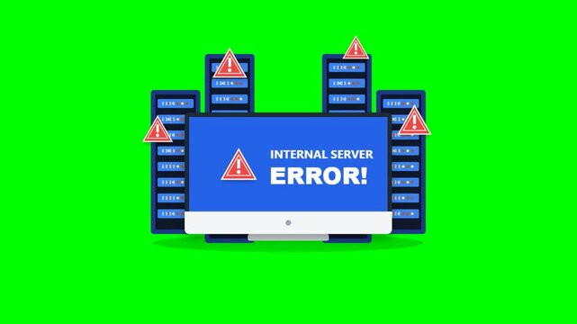 Server error message on computer screen