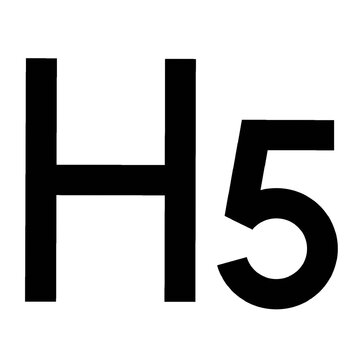 H5 heading text symbol for web development layout