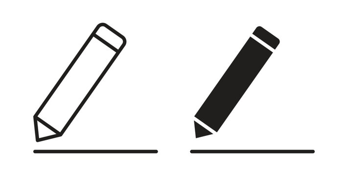 Edit text icon design line and solid vector pack on white background