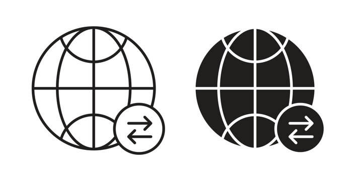 Import export icon design line and solid vector pack on white background