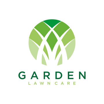 Stylized Green Grass Logo Design Template