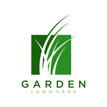 Stylized Green Grass Logo Design Template
