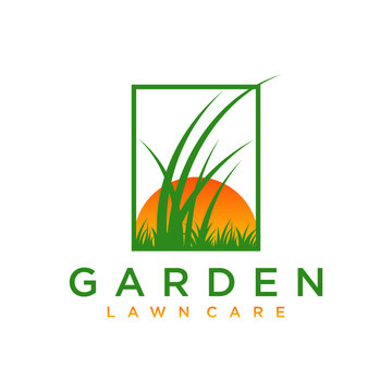 Stylized Green Grass Logo Design Template