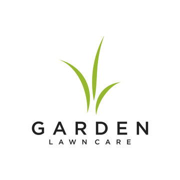 Stylized Green Grass Logo Design Template